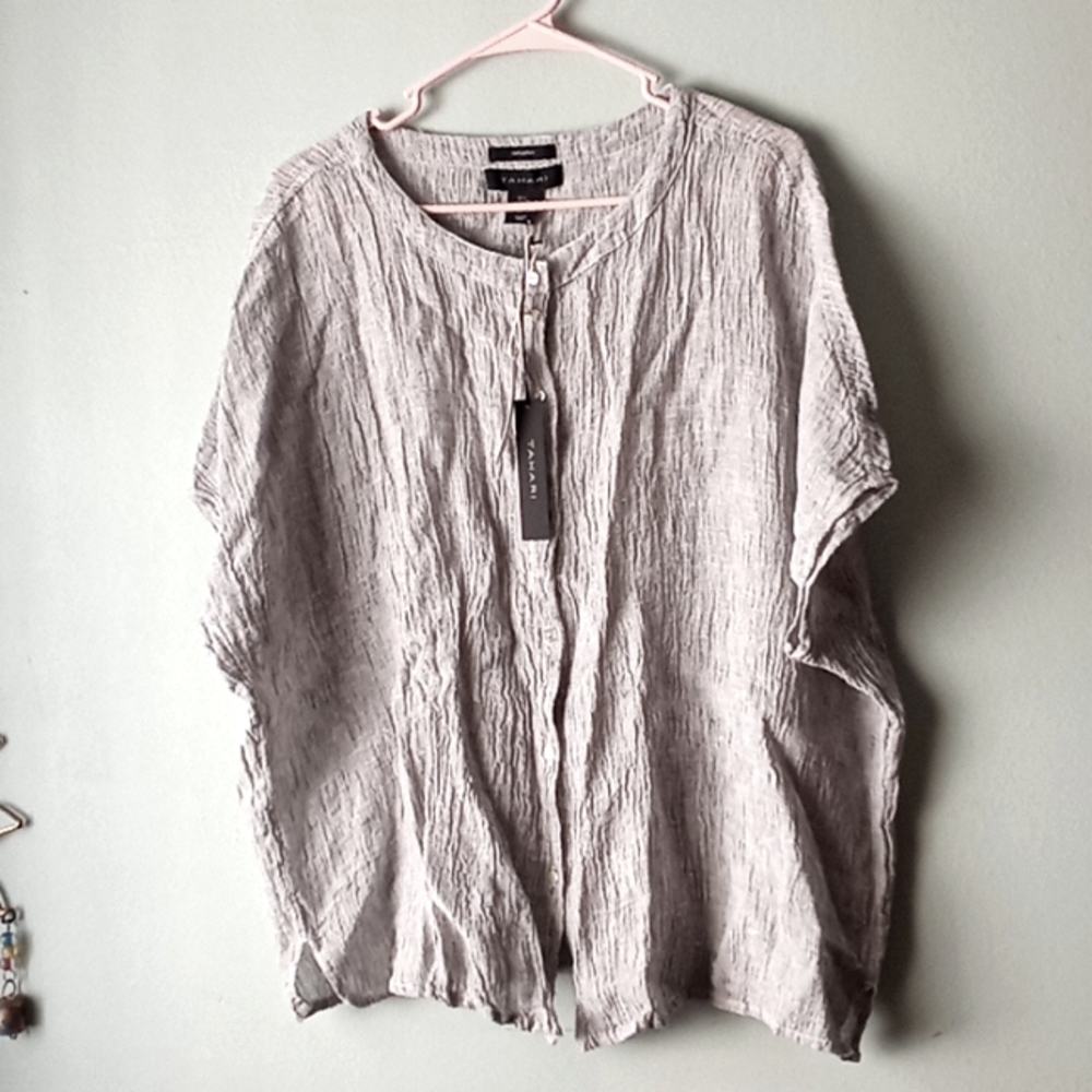 Tahari 100% Linen Top